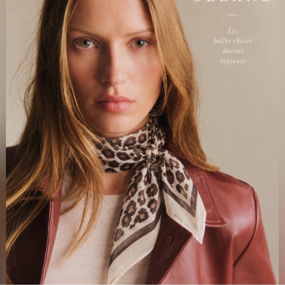 Sézane "Le Foulard" Leopard Print Scarf